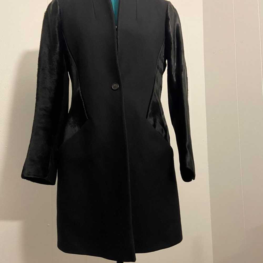 All Saints woman's coat with wool and cowhide lea… - image 3