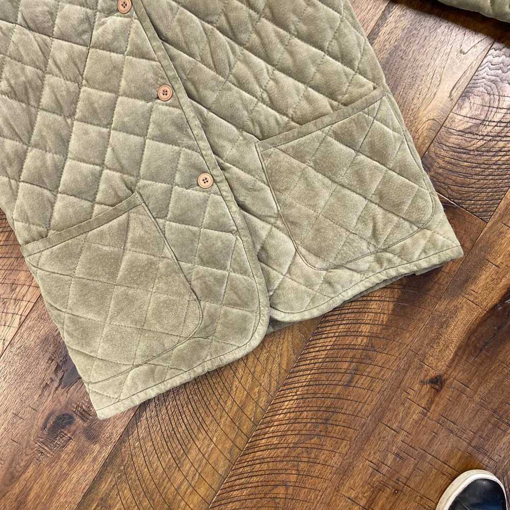 VINTAGE S 100% leather quilted suede oversized do… - image 3