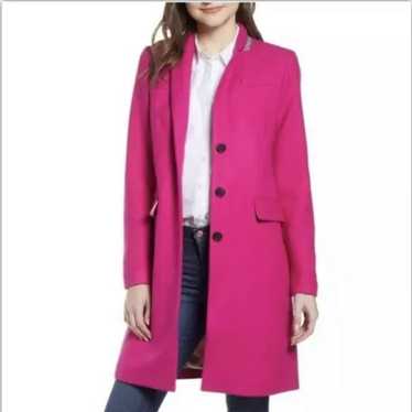 J.CREW Bright Pink Insulated Wool Coat S - image 1