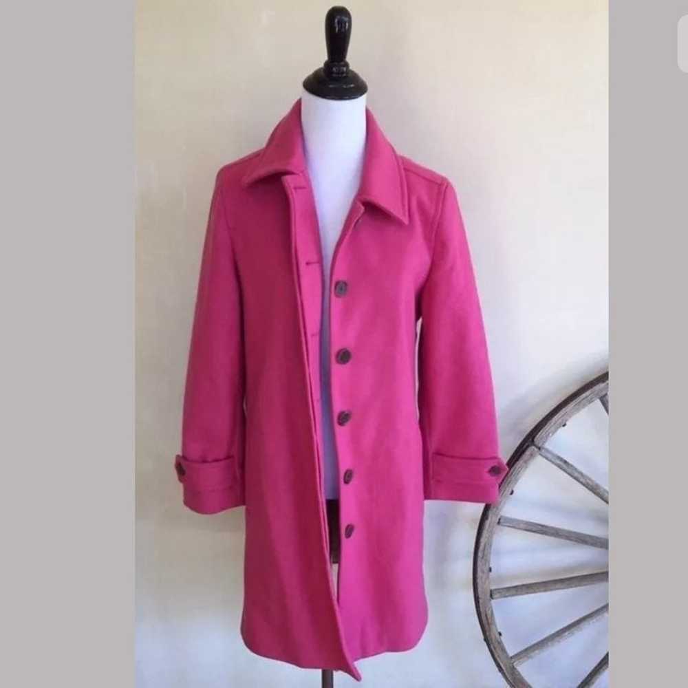 J.CREW Bright Pink Insulated Wool Coat S - image 3