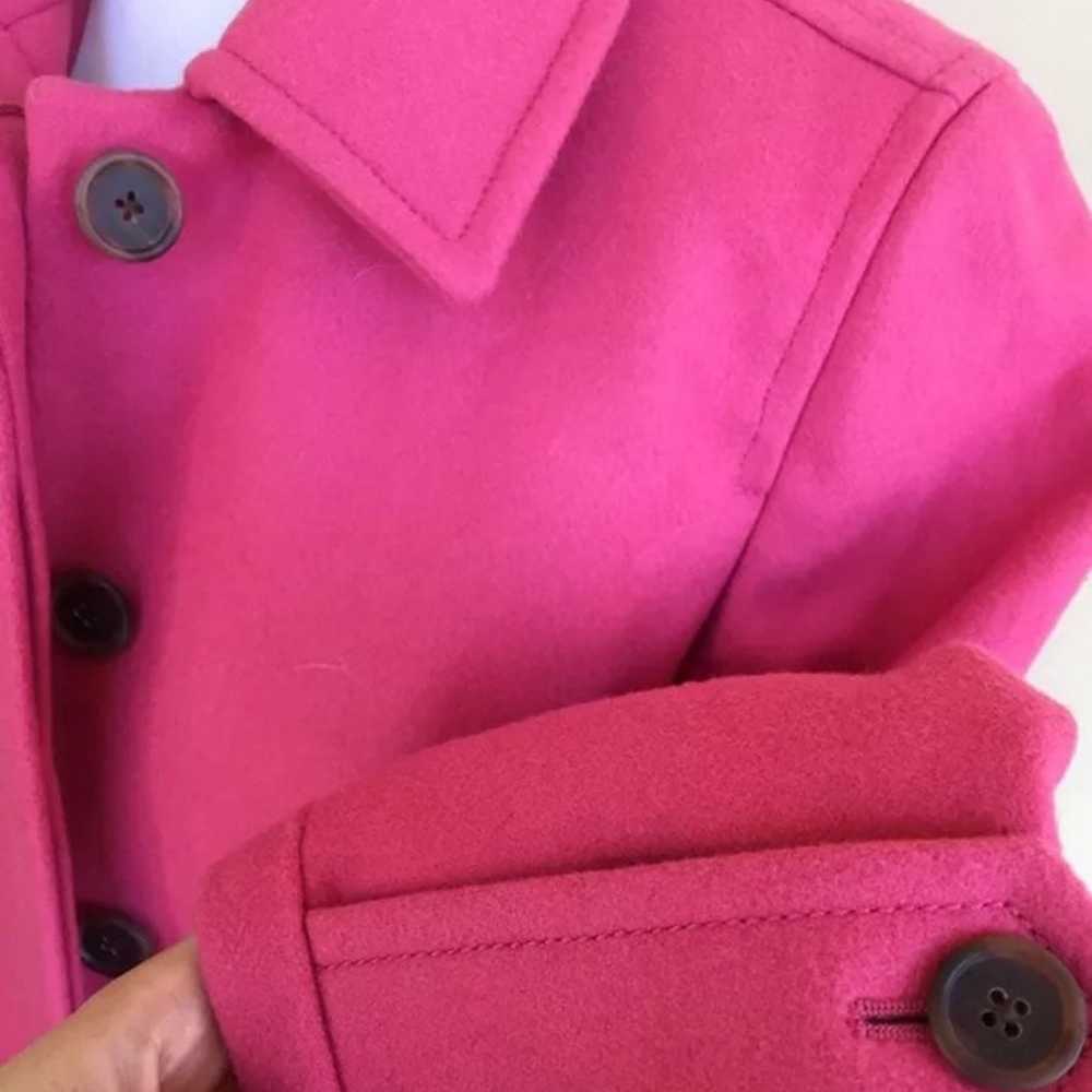 J.CREW Bright Pink Insulated Wool Coat S - image 5