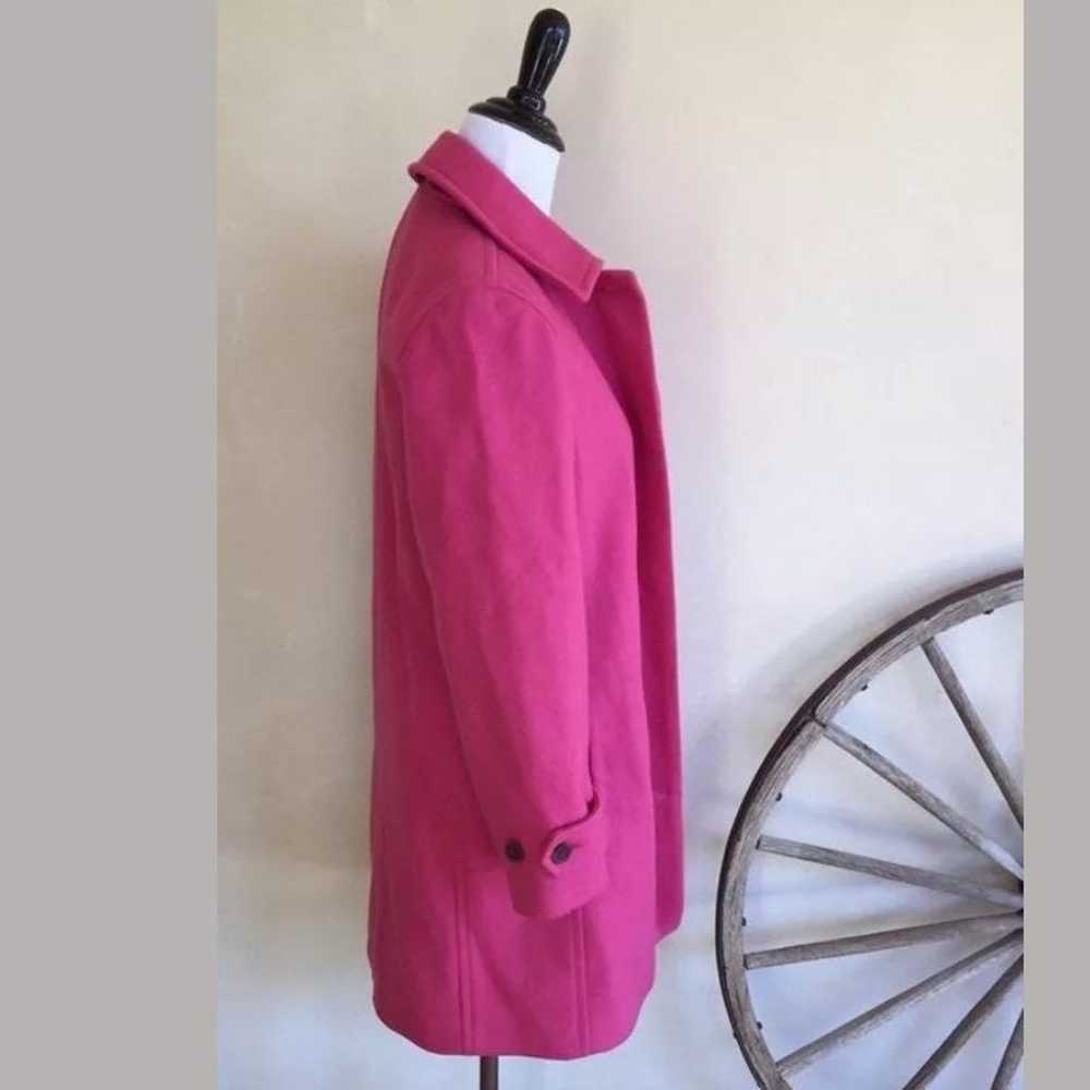 J.CREW Bright Pink Insulated Wool Coat S - image 7