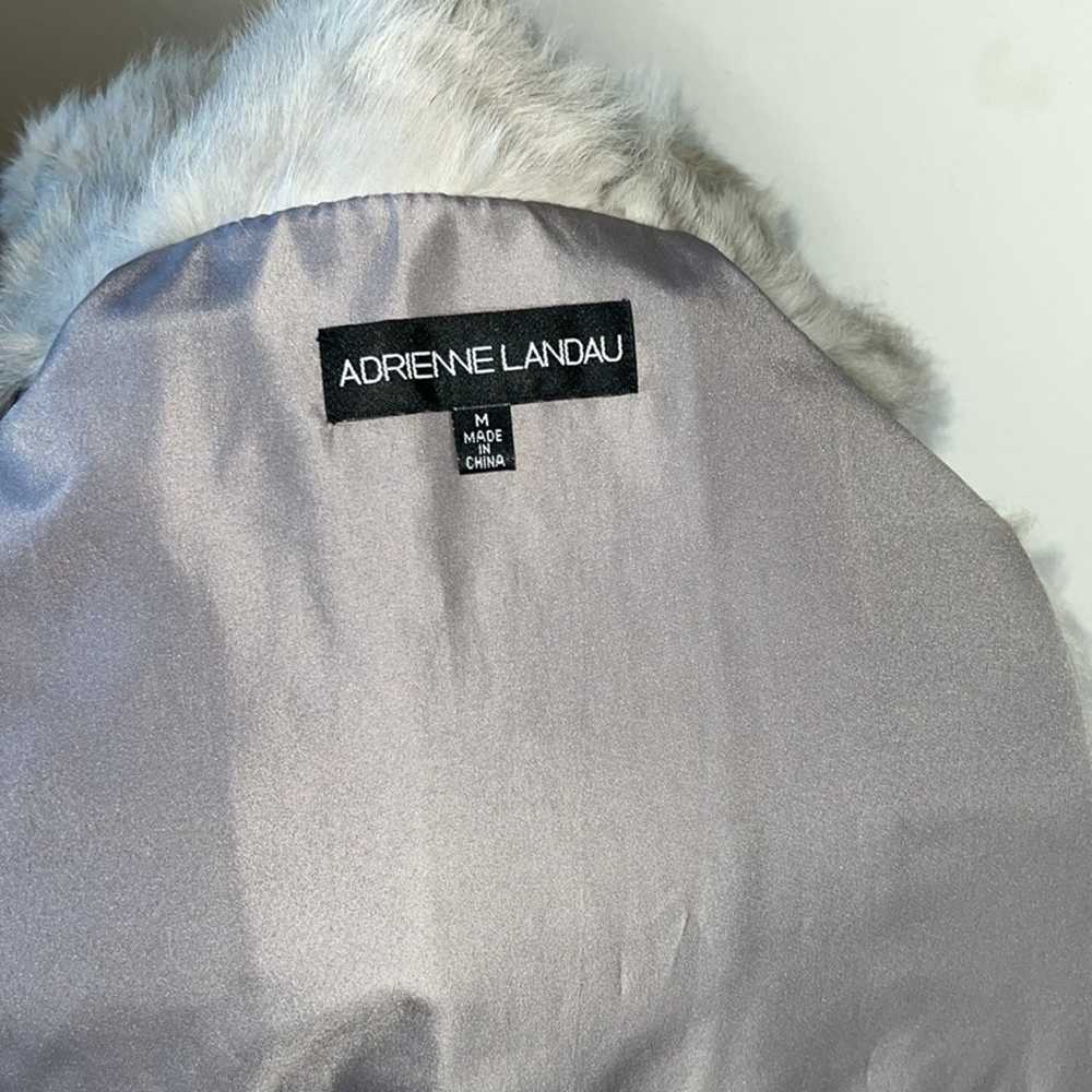 NWT Adrienne Landau Gray Real Fur Vest Hook & Eye… - image 4