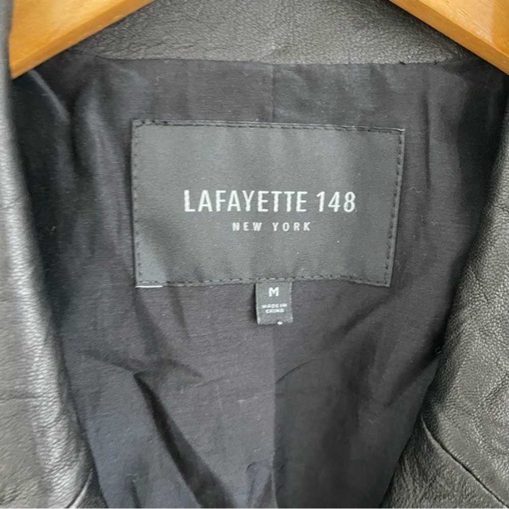 Lafayette 148 black leather Moto vest - image 2