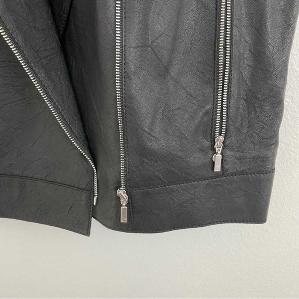 Lafayette 148 black leather Moto vest - image 3