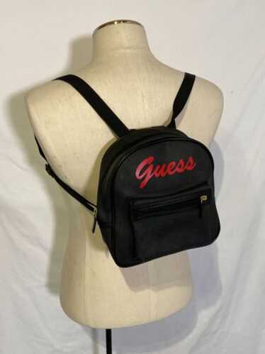 Y2K GUESS ミニバックパック ブラック NEW and RARE Zip Design GUESS Logo Black Mini Backpack With
