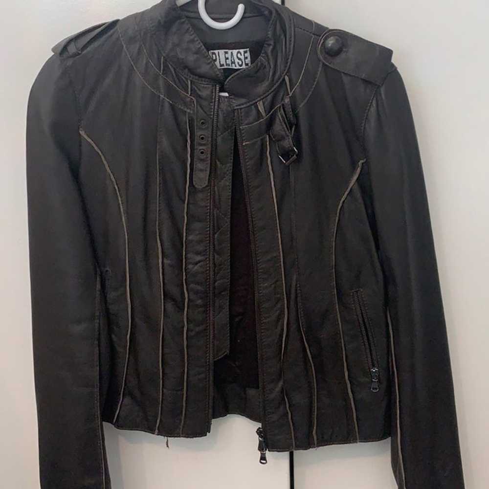 100% Genuine Brown Leather Jacket - image 1