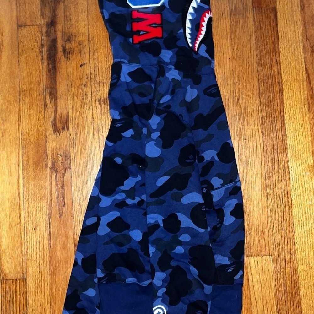 Navy Blue Camo Bape Zip Up WOMEN Size Medium - image 4