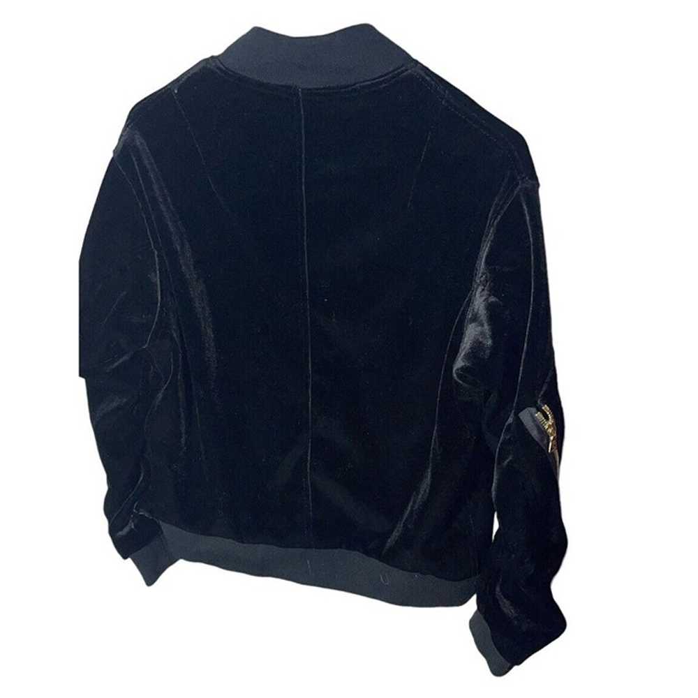 Sandro Valentin Black Velvet Bomber Jacket Size 2… - image 2