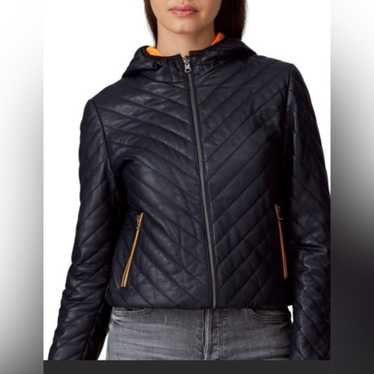 Samantha Sipos Leather Puffy Moto Jacket Reversib… - image 1