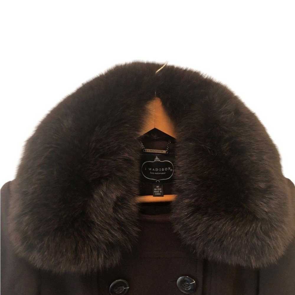 1 Madison Wool Coat Sz.M Genuine FOX FUR Collar D… - image 2