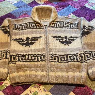 Vintage LL Bean 100% Virgin Wool Cowichan Sweater 