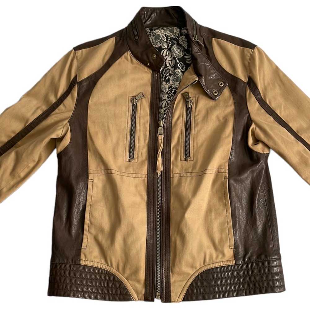 Christian Lacroix Leather Biker Zip Up Jacket L - image 2