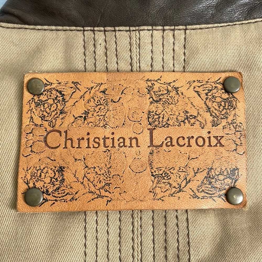 Christian Lacroix Leather Biker Zip Up Jacket L - image 5