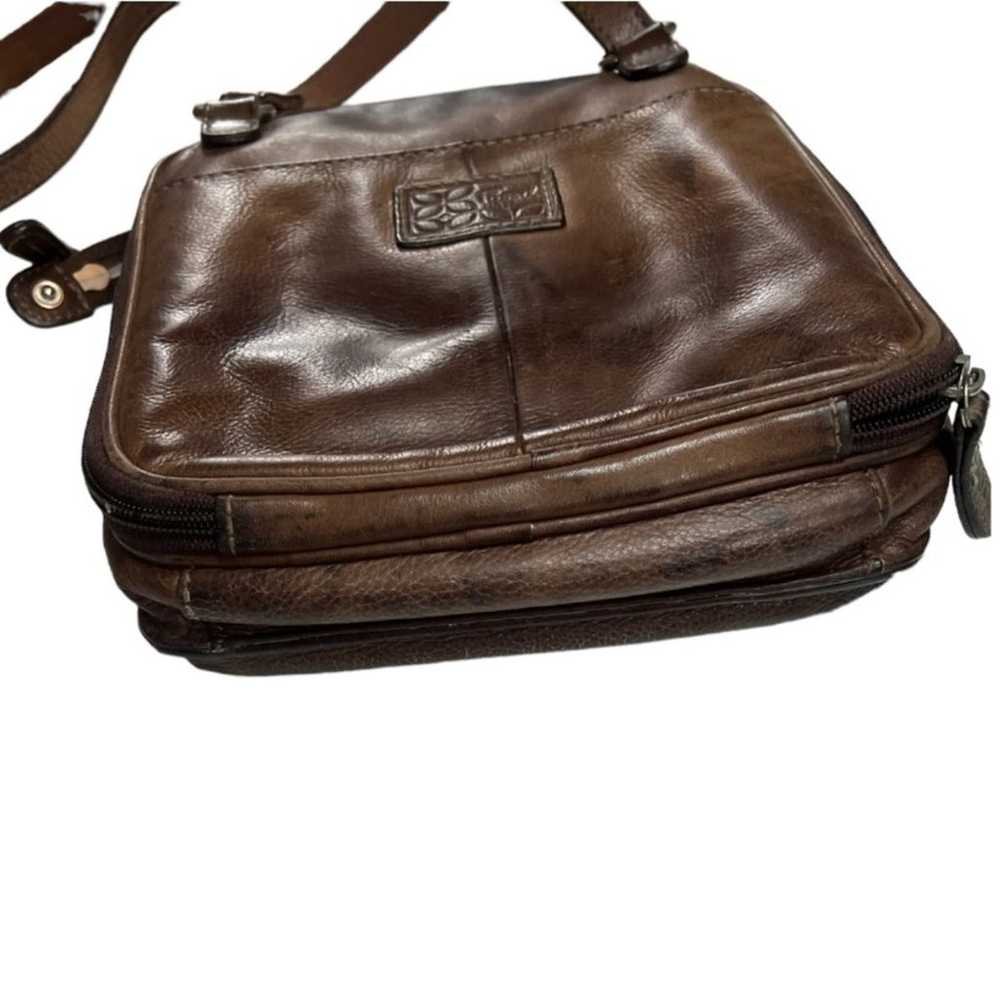Fossil brown leather flap closure crossbody purse - image 5