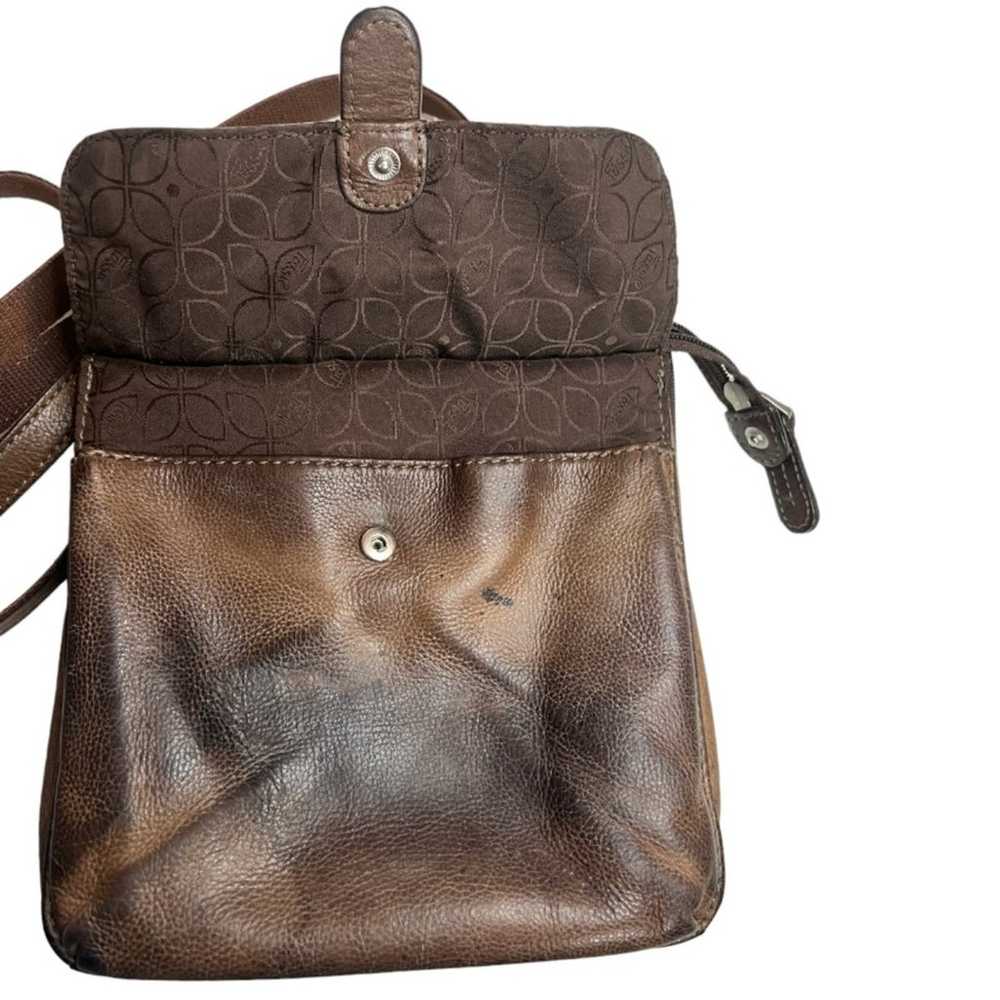 Fossil brown leather flap closure crossbody purse - image 7