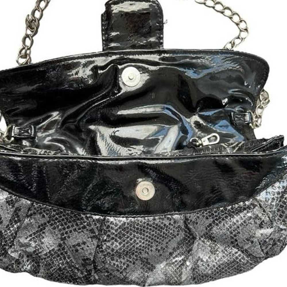Y2k Betsey Johnson black Metallic Silver Python C… - image 7