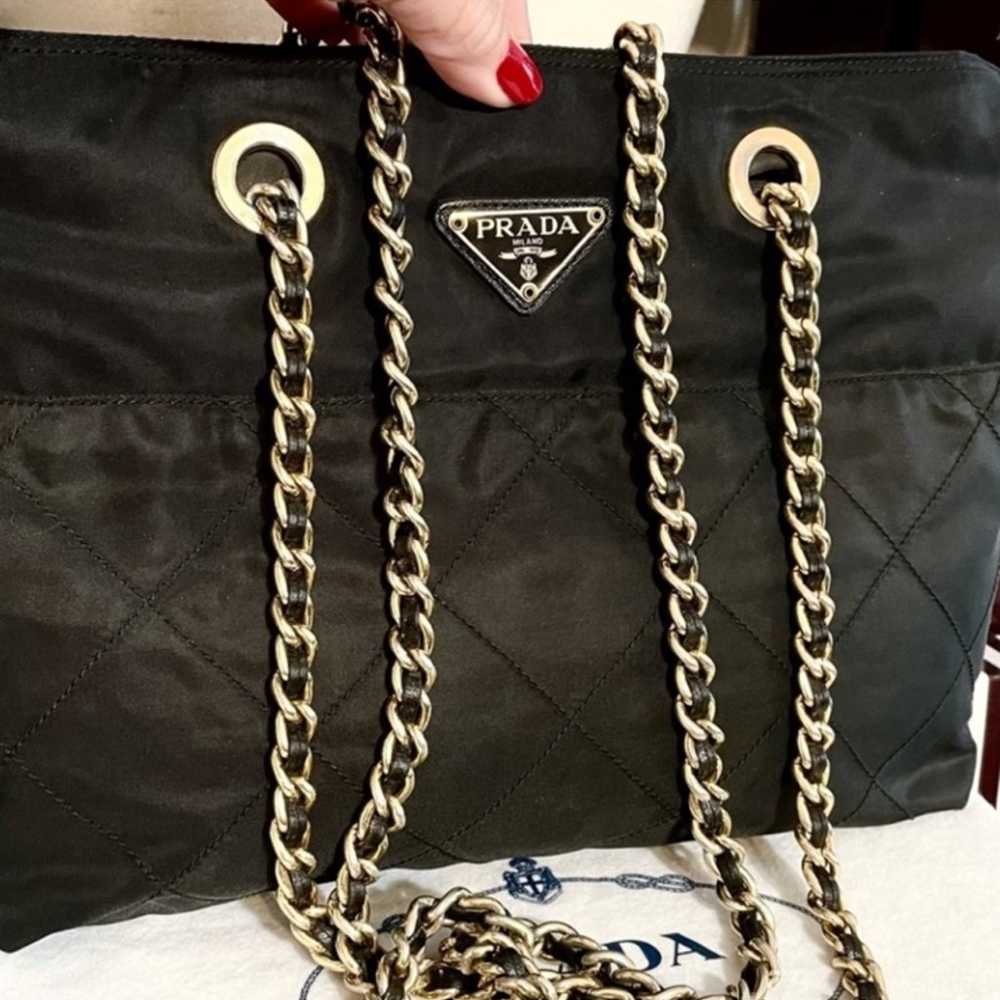 PRADA❤️BLACK QUILTED CHAIN BAG!⭐️AUTH/INC! - image 1