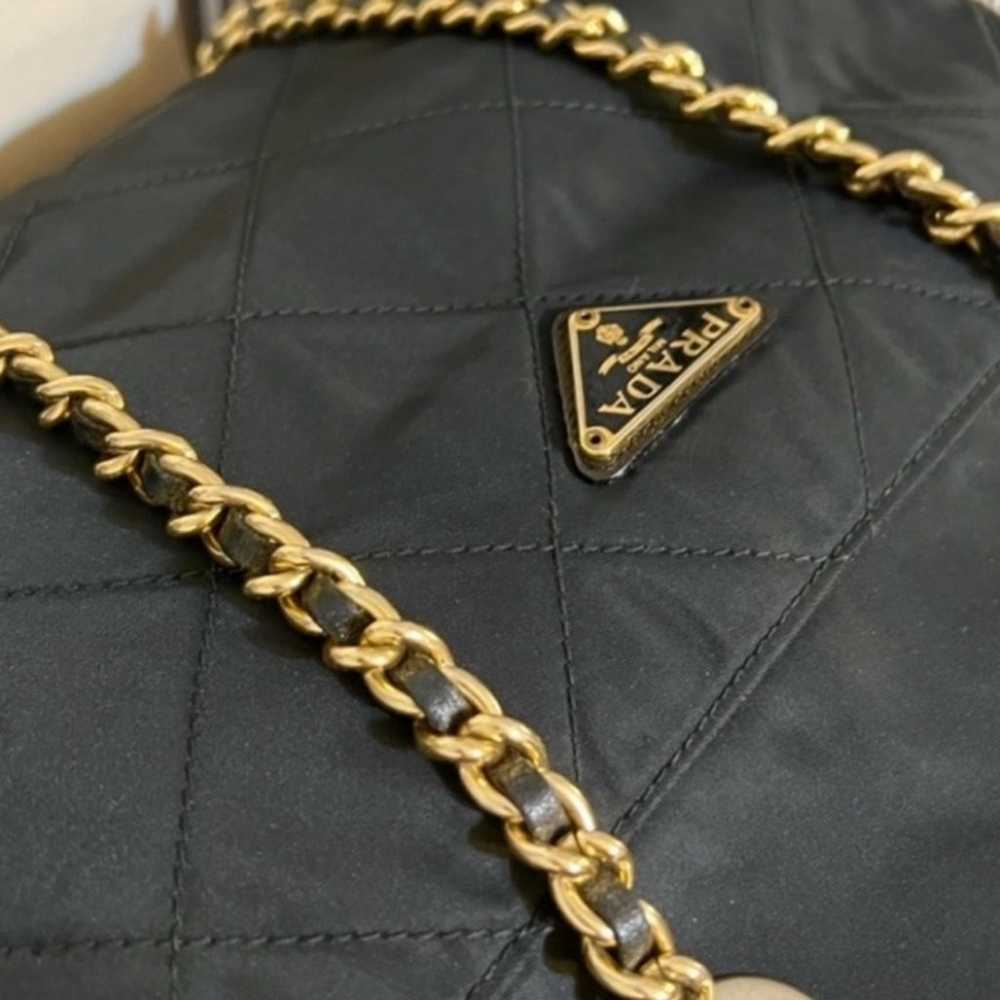PRADA❤️BLACK QUILTED CHAIN BAG!⭐️AUTH/INC! - image 7