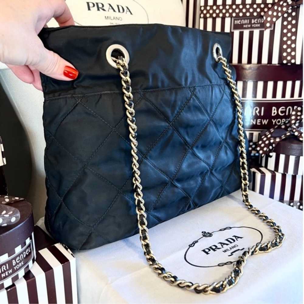 PRADA❤️BLACK QUILTED CHAIN BAG!⭐️AUTH/INC! - image 8