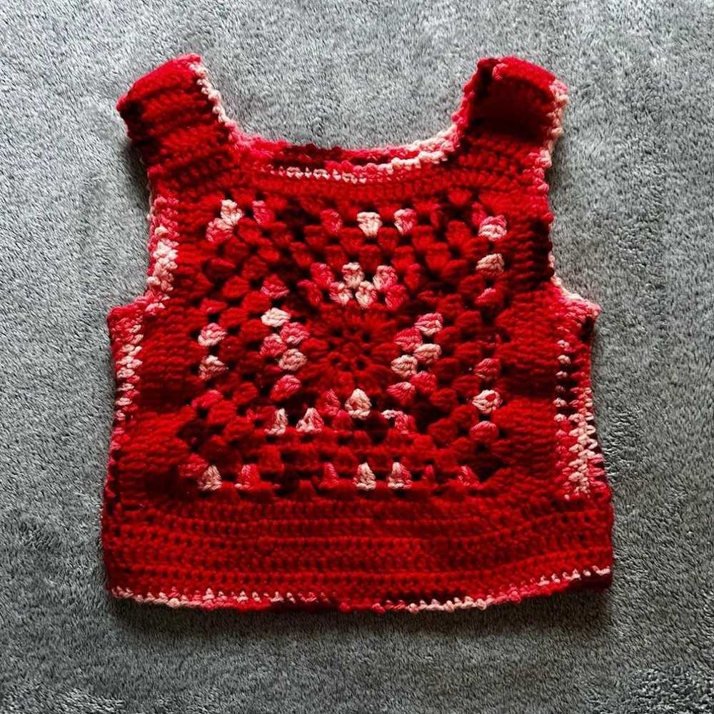 Vintage Handmade Crochet Tank - image 1