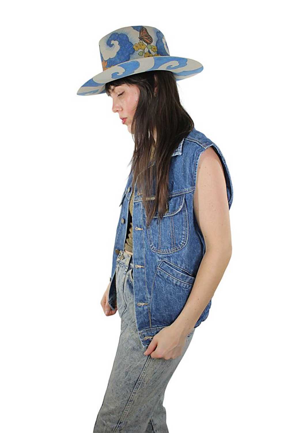 1970s Guess Denim Unisex Vest Selected By Moons +… - image 2