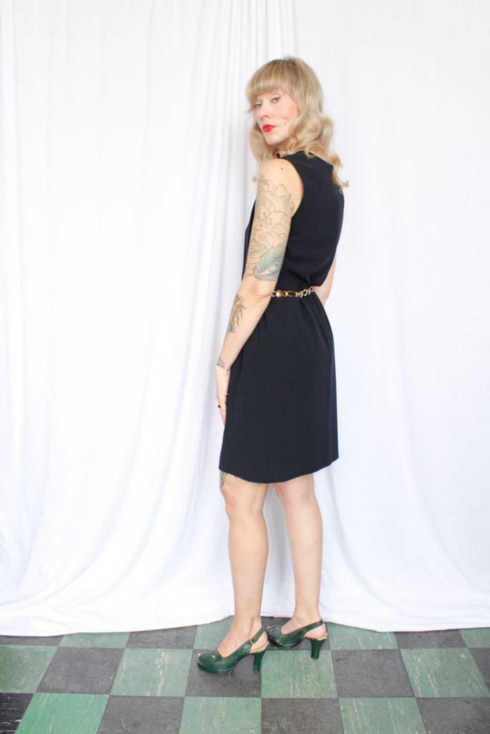 1990s Max Mara Black Sheath Dress - Medium - image 3