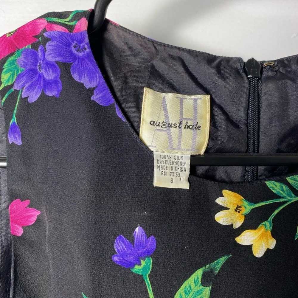 August Hale | Vintage Silk Floral Faux-Wrap Midi … - image 2