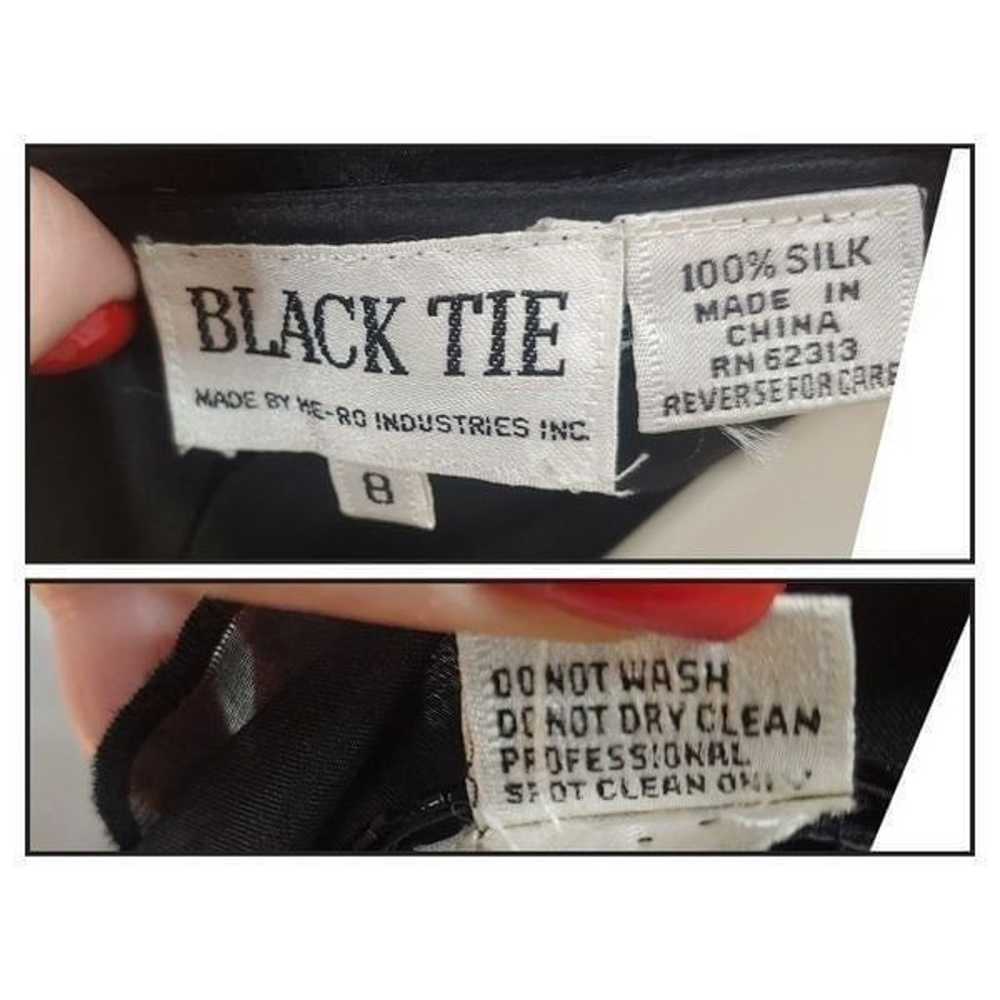 Black Tie VINTAGE Women's Size 8 Black Silk & Chi… - image 11