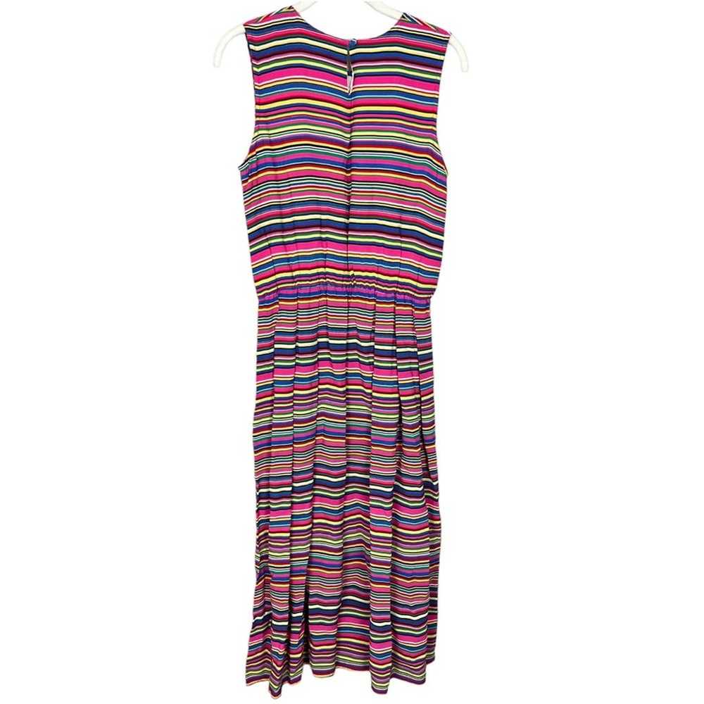 Vintage Talbots Rainbow Stripe Midi Dress sz 8 Sl… - image 2