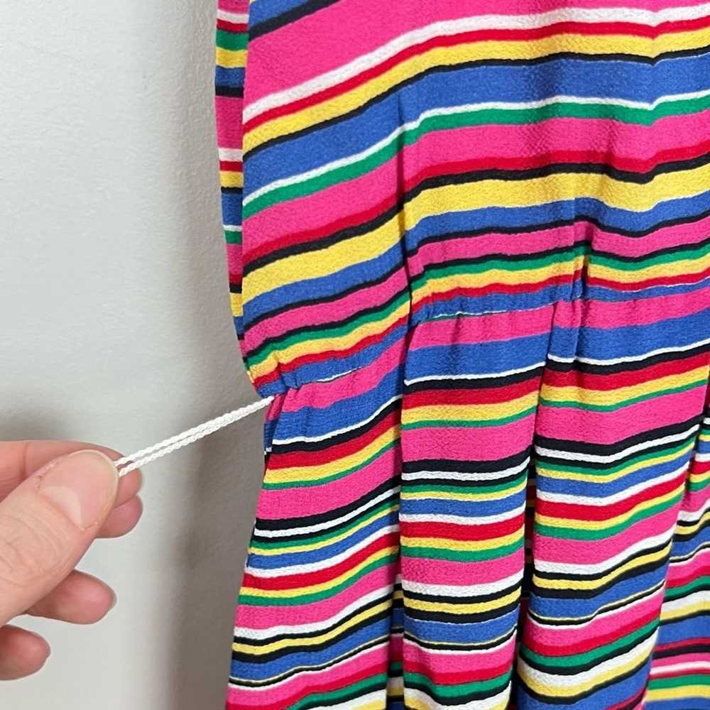 Vintage Talbots Rainbow Stripe Midi Dress sz 8 Sl… - image 3