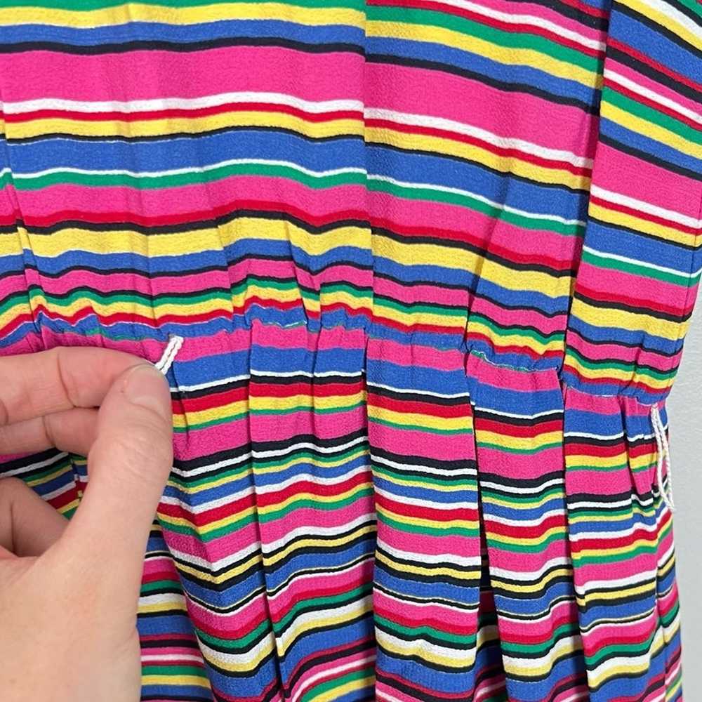 Vintage Talbots Rainbow Stripe Midi Dress sz 8 Sl… - image 4