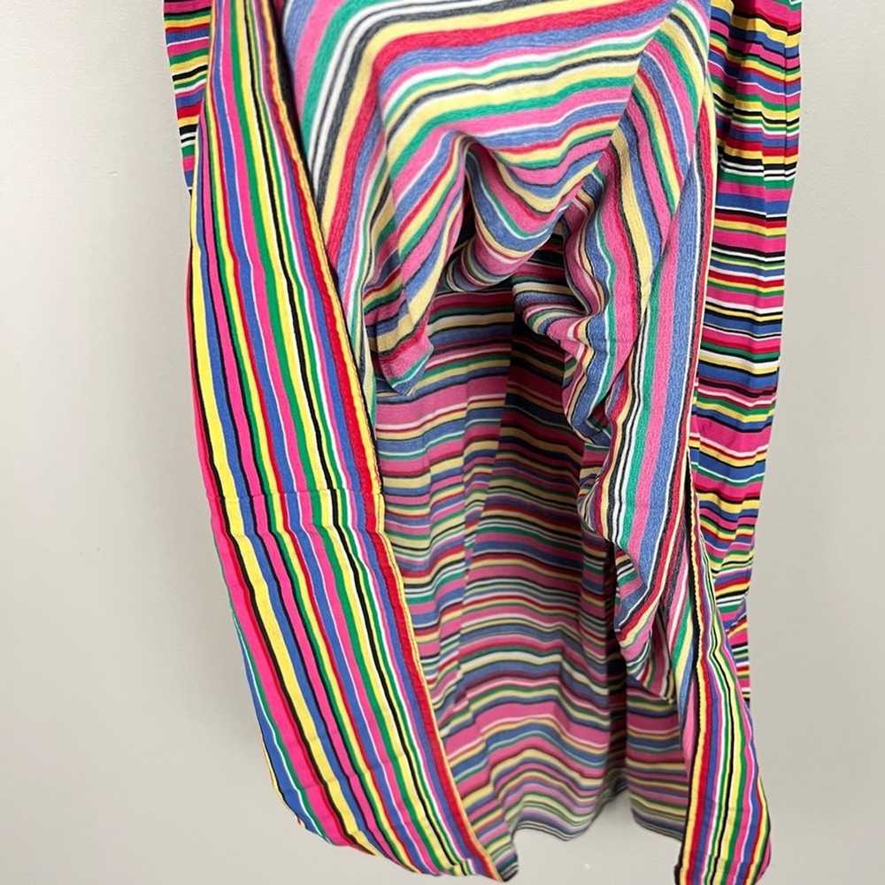 Vintage Talbots Rainbow Stripe Midi Dress sz 8 Sl… - image 5