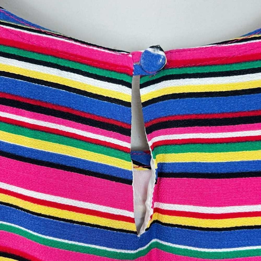 Vintage Talbots Rainbow Stripe Midi Dress sz 8 Sl… - image 6