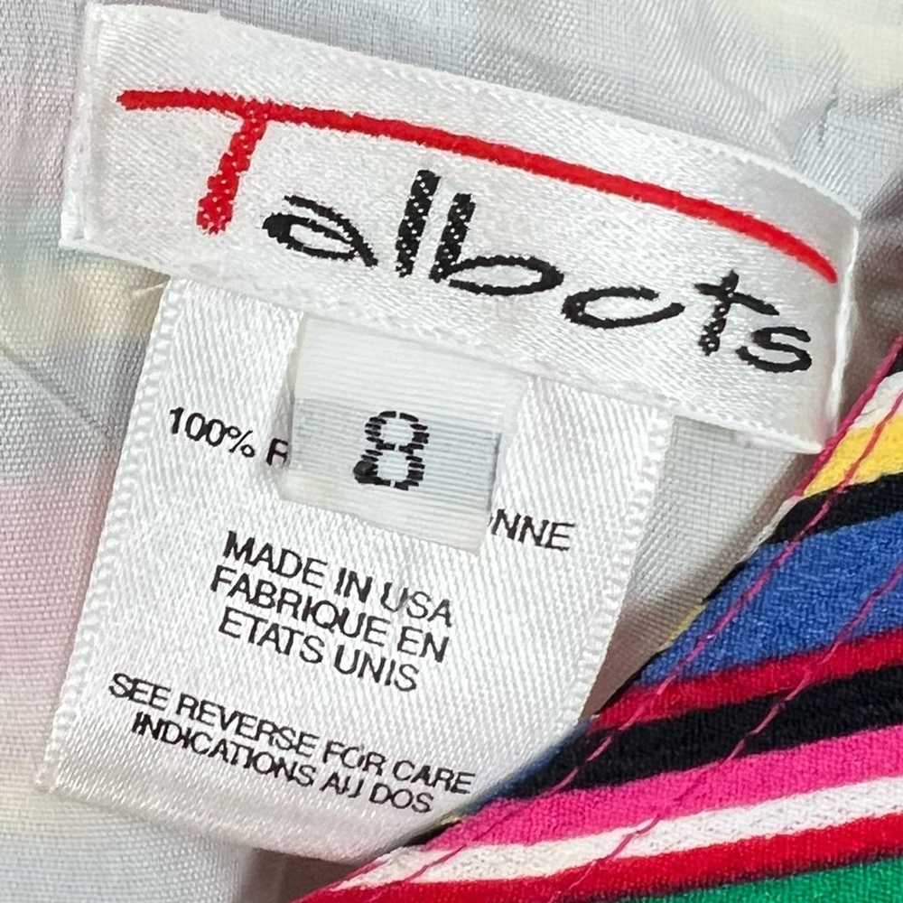 Vintage Talbots Rainbow Stripe Midi Dress sz 8 Sl… - image 8