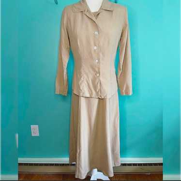 Vintage khaki dress suit in 6 - image 1
