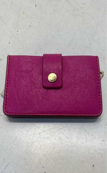 Fossil Leather Mini Tab Wallet Hot Pink
