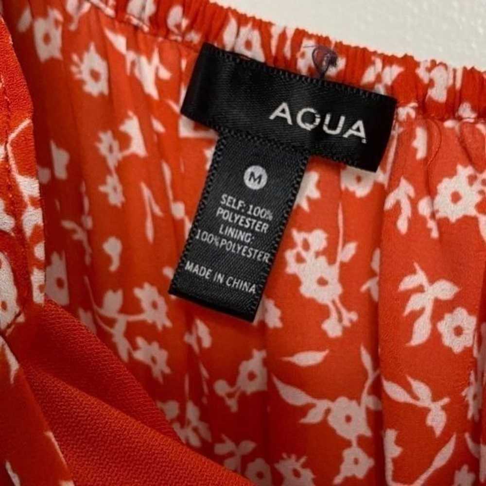 Aqua Floral Tubular Ruffle Mini Dress Red and Whi… - image 4