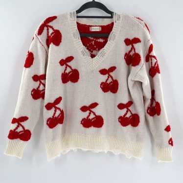 Altar'd State Destroyed Cherry Sweater Size XS Di… - image 1