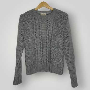 Vintage 1970s Cableknit Sweater Crewneck Pullover… - image 1