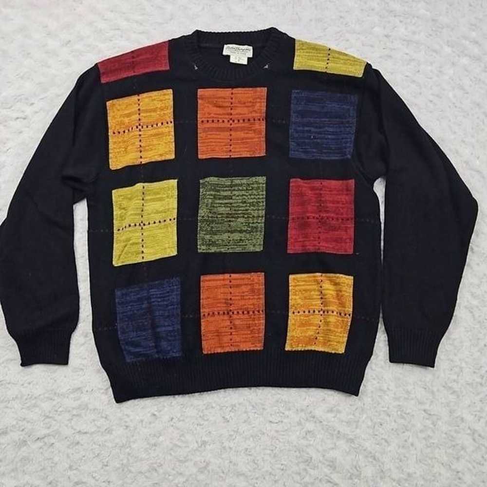 Grandpa Sweater Norm Thompson Vintage Colorblock … - image 1