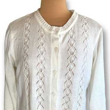 Vintage Only Necessities Cardigan Sweater Off Whi… - image 1