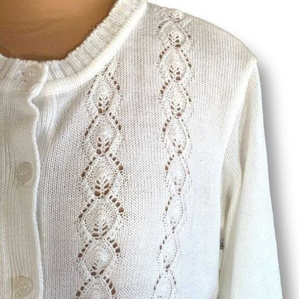 Vintage Only Necessities Cardigan Sweater Off Whi… - image 2