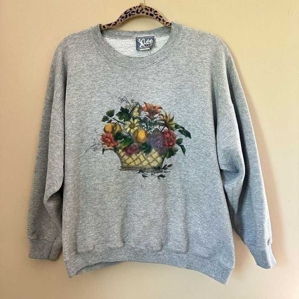 Vintage Lee Sport Gray Sunflower Floral Bouquet C… - image 5