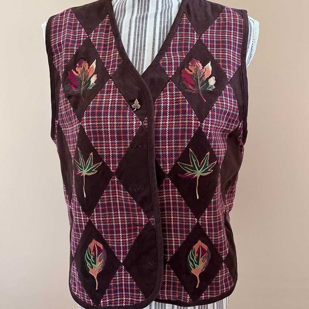 Bechamel Women’s Vintage Fall Autumn Leaves Plaid… - image 2