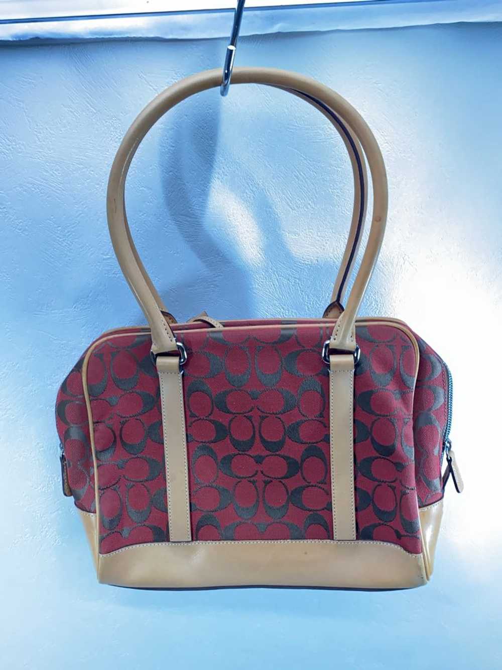 [Japan Used Bag] Used Coach Handbag/Canvas/Red/60… - image 3