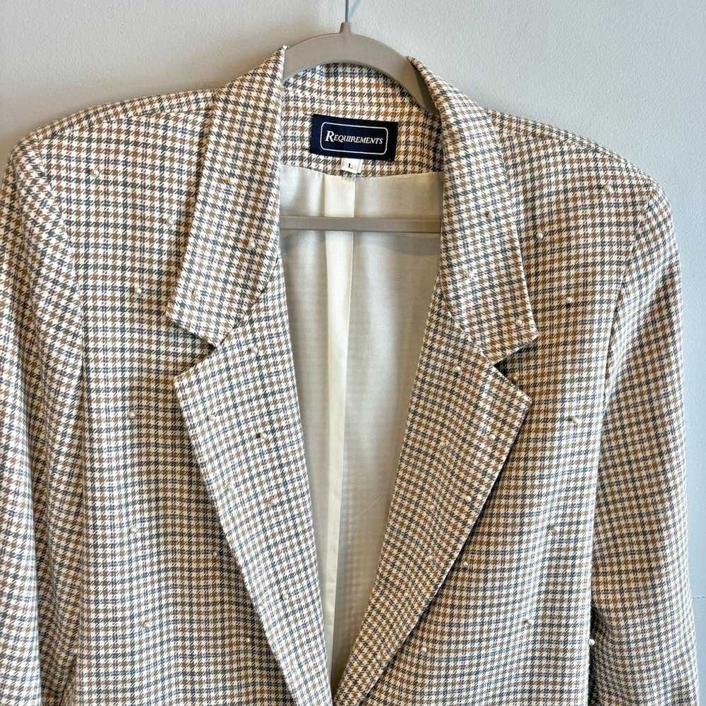 Vintage Requirements Houndstooth & Pearl Accent B… - image 2