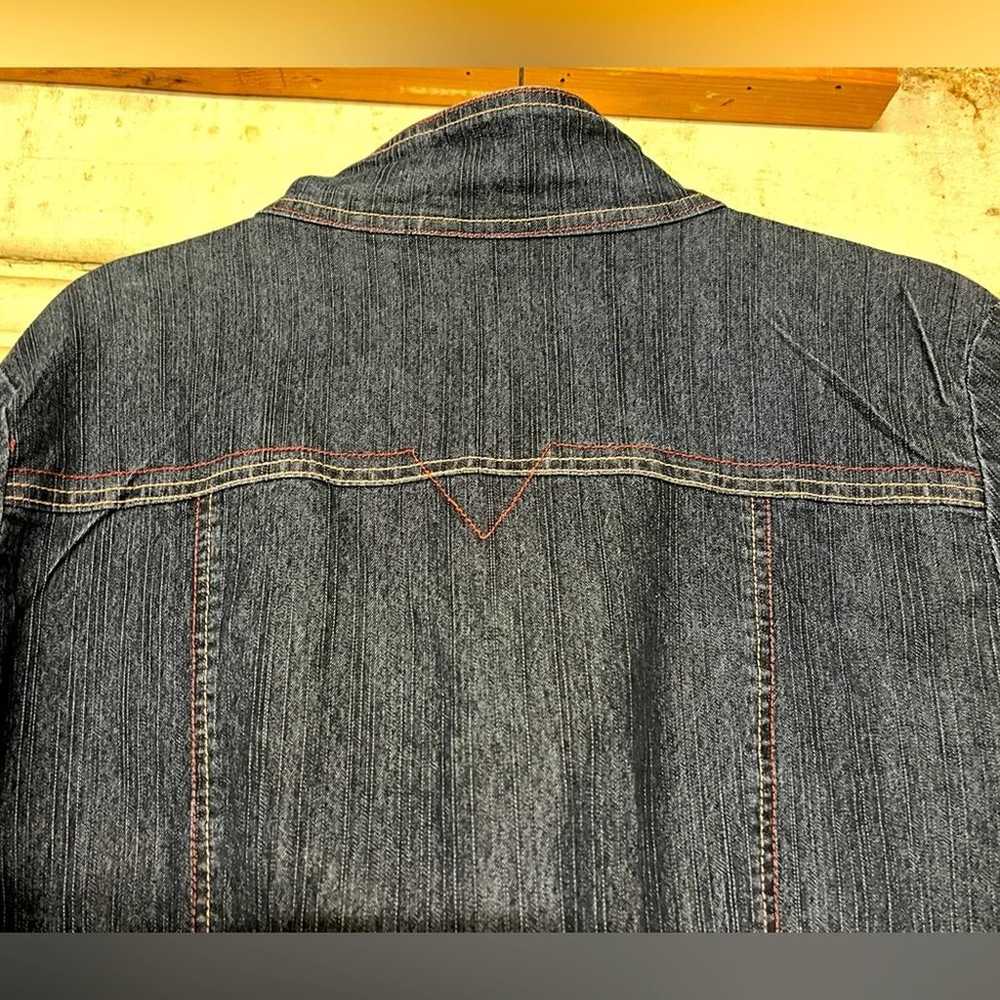 Vintage Bill Blass Jean Jacket, dark wash stretch… - image 8