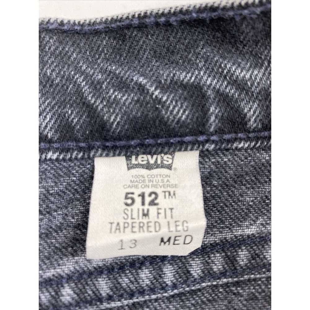 Vintage Levi's 512 Jeans Juniors 13 Black Denim S… - image 4