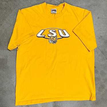 Vintage 90s LSU Tiger College Tee Shirt Single St… - image 1